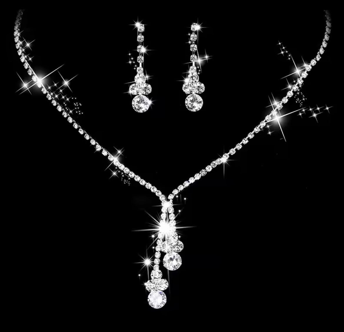 Ice Princess Crystal Y-Necklace & Earring Set